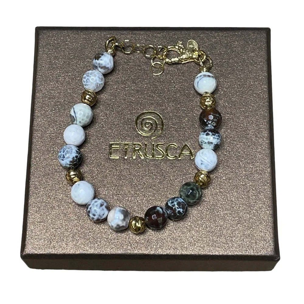 Etrusca Giotelli dark green Jasper beads NEW